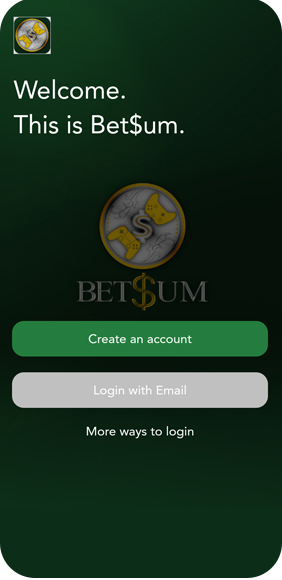 Create account in game betting app